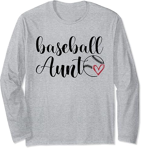 Amazon.com: Baseball Aunt Tees Long Sleeve T-Shirt: Clothing